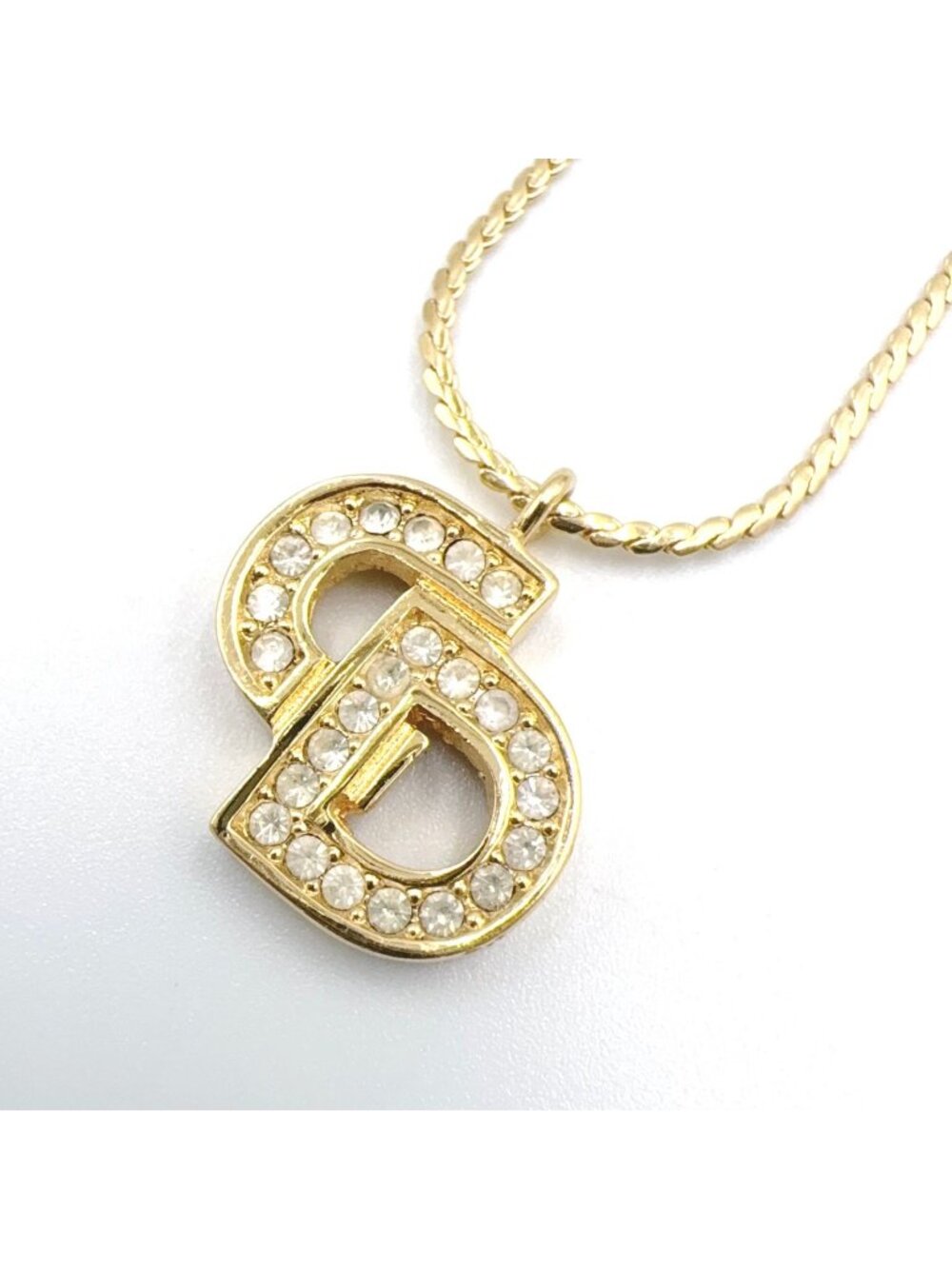 Dior CD Logo Rhinestone Gold Bracelet